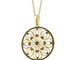 Złota zawieszka z cyrkoniami - rozeta