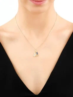 Złota zawieszka z cyrkoniami - serce, twarze