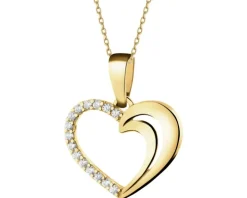 Złota zawieszka z cyrkoniami - serce