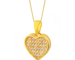 Złota zawieszka z cyrkoniami - serce