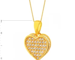 Złota zawieszka z cyrkoniami - serce
