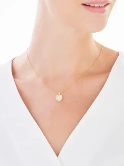 Złota zawieszka z cyrkoniami - serce