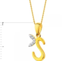 Złota zawieszka z cyrkoniami - litera S