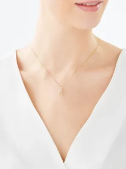 Złota zawieszka z cyrkoniami - litera S