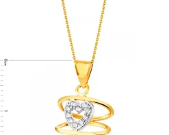 Złota zawieszka z cyrkoniami - serce