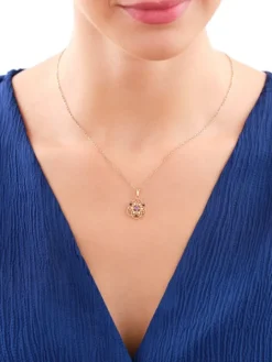 Złota zawieszka z cyrkoniami - rozeta