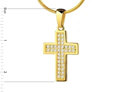 Złota zawieszka z cyrkoniami  - krzyż