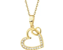 Złota zawieszka z cyrkoniami - serca