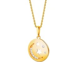 Złota zawieszka z cyrkoniami - gwiazdy, Księżyc
