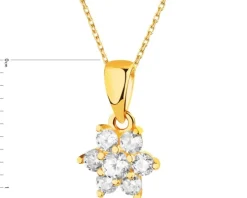 Złota zawieszka z cyrkoniami - kwiat