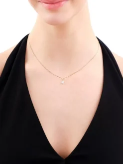 Złota zawieszka z cyrkoniami - kwiat