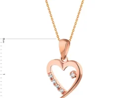 Złota zawieszka z cyrkoniami - serce