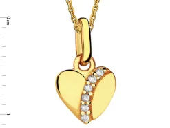 Złota zawieszka z cyrkoniami - serce
