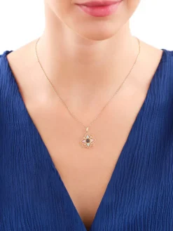 Złota zawieszka z cyrkoniami - rozeta