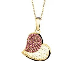 Złota zawieszka z cyrkoniami - serce