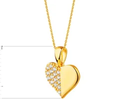 Złota zawieszka z cyrkoniami - serce