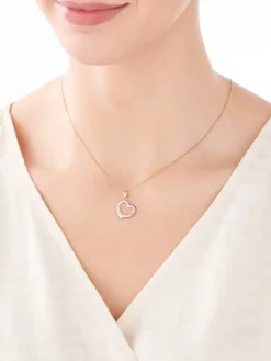 Złota zawieszka z cyrkoniami - serce