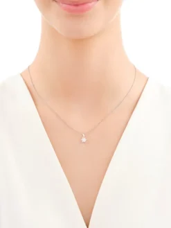 Złota zawieszka z cyrkoniami - kwiat