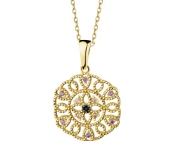 Złota zawieszka z cyrkoniami - rozeta