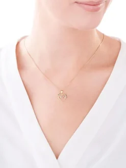 Złota zawieszka z cyrkoniami - serce, nieskończoność