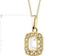 Złota zawieszka z cyrkoniami