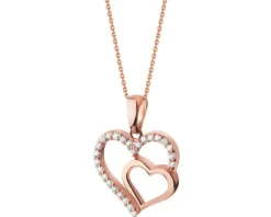 Złota zawieszka z cyrkoniami - serca