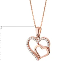Złota zawieszka z cyrkoniami - serca