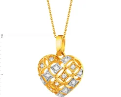 Złota zawieszka z cyrkoniami - serce