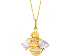 Złota zawieszka z cyrkoniami - pszczółka