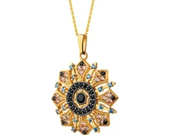 Złota zawieszka z cyrkoniami - rozeta