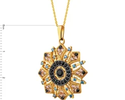 Złota zawieszka z cyrkoniami - rozeta