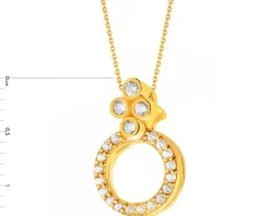 Złota zawieszka z cyrkoniami