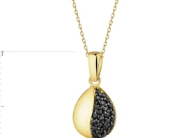 Złota zawieszka z cyrkoniami - łezka