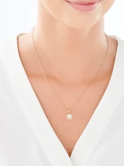 Złota zawieszka z cyrkoniami - kwiat