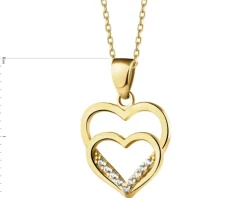 Złota zawieszka z cyrkoniami - serca