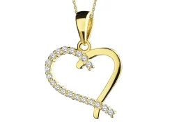 Złota zawieszka z cyrkoniami - serce