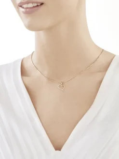 Złota zawieszka z cyrkoniami - serce