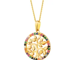 Złota zawieszka z cyrkoniami - drzewko