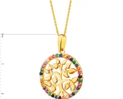 Złota zawieszka z cyrkoniami - drzewko