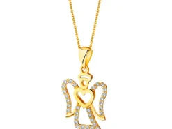 Złota zawieszka z cyrkoniami - aniołek