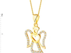 Złota zawieszka z cyrkoniami - aniołek