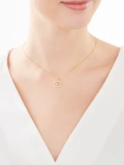 Złota zawieszka z cyrkoniami - litera K