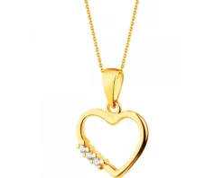 Złota zawieszka z cyrkoniami - serce