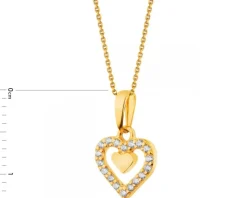 Złota zawieszka z cyrkoniami - Serce