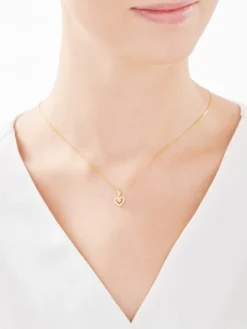 Złota zawieszka z cyrkoniami - Serce