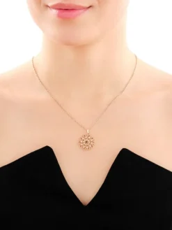 Złota zawieszka z cyrkoniami - rozeta