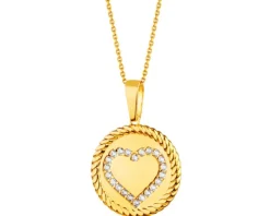 Złota zawieszka z cyrkoniami - serce