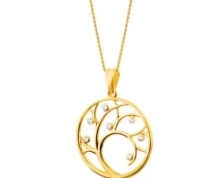 Złota zawieszka z cyrkoniami - drzewko