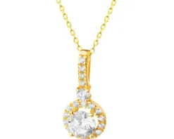 Złota zawieszka z cyrkoniami