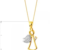 Złota zawieszka z cyrkoniami - aniołek